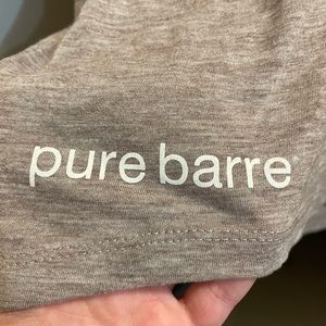 Pure Barre Heathered Lilac 3/4 Sleeve Small Tee Logo Scoop Neck